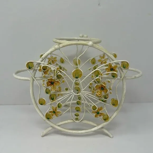 Butterfly enamel candle holder - Picture 1 of 1